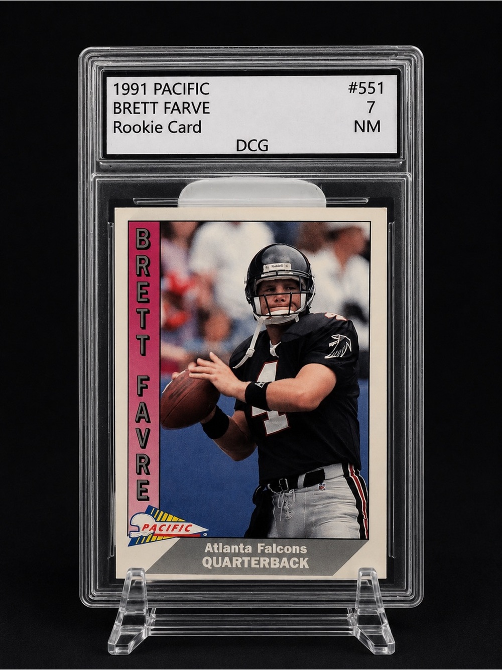 Pacific Brett Favre Rookie Football Trading Card - Black/Pink